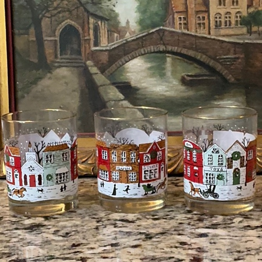 Vintage Libbey Village Glasses Set